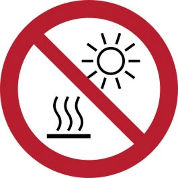 Aufkleber -  P068 Nicht der direkten Sonneneinstrahlung aussetzen  - ISO DIN 7010 - Verbotszeichen - versch. Größen