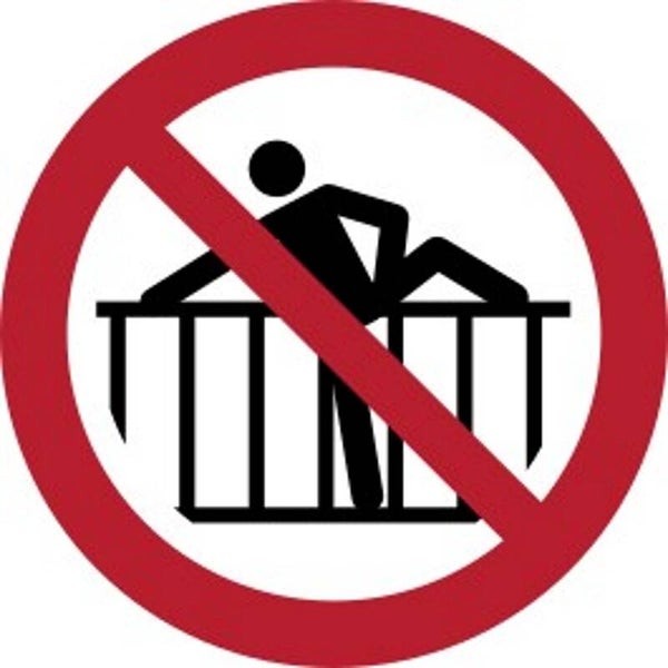 Aufkleber -  P071 Barriere übersteigen verboten  - ISO DIN 7010 - Verbotszeichen - versch. Größen