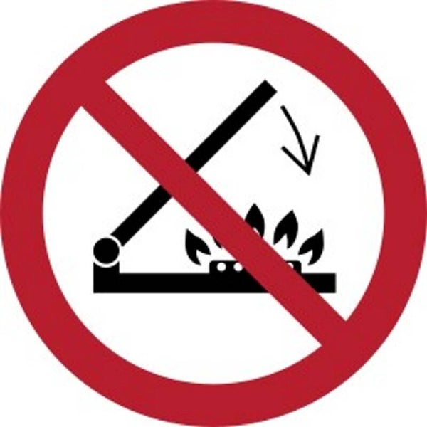 Aufkleber -  P073 Deckel nicht schließen, wenn die Brenner in Betrieb sind  - ISO DIN 7010 - Verbotszeichen - versch. Größen