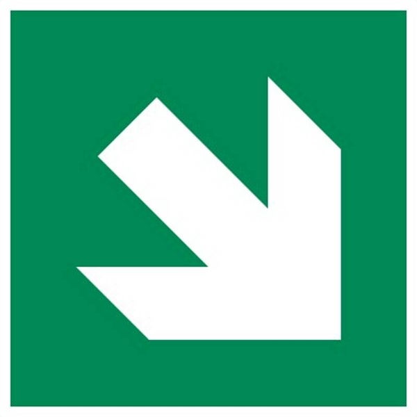 Aufkleber -  Zusatzzeichen Pfeil 2 - ISO DIN 7010 - Rettungszeichen - versch. Größen