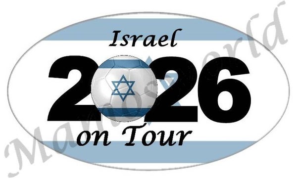 Aufkleber - Sticker - On Tour 2026 - Israel - versch. Größen - Oval
