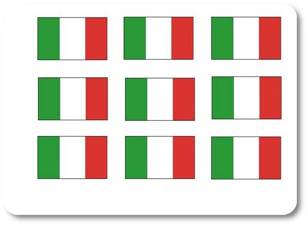 Aufkleber - Sticker - Italien Flagge - Set - 18 Stück - 25x15 mm