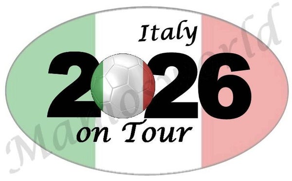 Aufkleber - Sticker - On Tour 2026 - Italien - versch. Größen - Oval