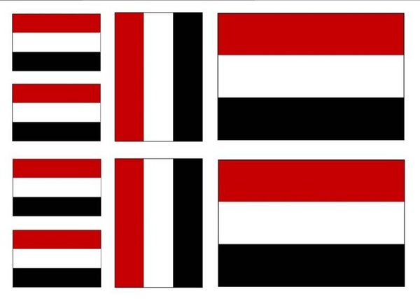 Aufkleber - Sticker -  Jemen  Flagge - Set - 8 Stück - versch. Größen