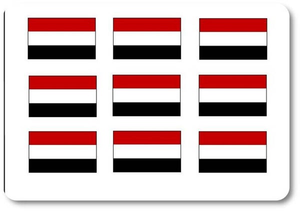 Aufkleber - Sticker -  Jemen  Flagge - Set - 18 Stück - 25x15