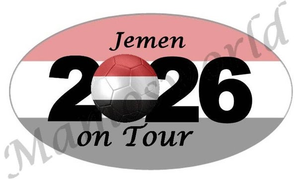 Aufkleber - Sticker - On Tour 2026 - Jemen - versch. Größen - Oval
