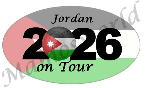 Aufkleber - Sticker - On Tour 2026 - Jordanien - versch. Größen - Oval