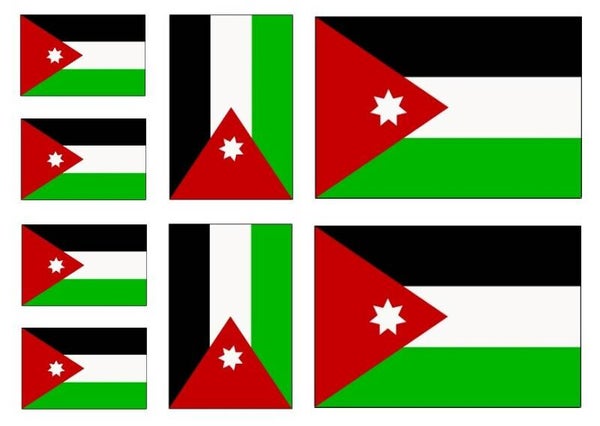 Aufkleber - Sticker -  Jordanien  Flagge - Set - 8 Stück - versch. Größen