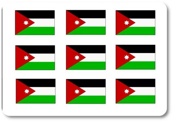 Aufkleber - Sticker -  Jordanien  Flagge - Set - 18 Stück - 25x15