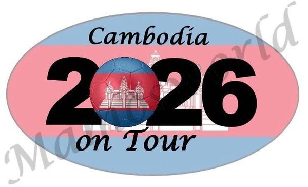 Aufkleber - Sticker - On Tour 2026 - Kambodscha - versch. Größen - Oval