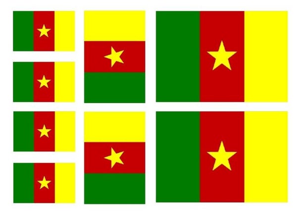 Aufkleber - Sticker - Kamerun  Flagge - Set - 8 Stück - versch. Größen