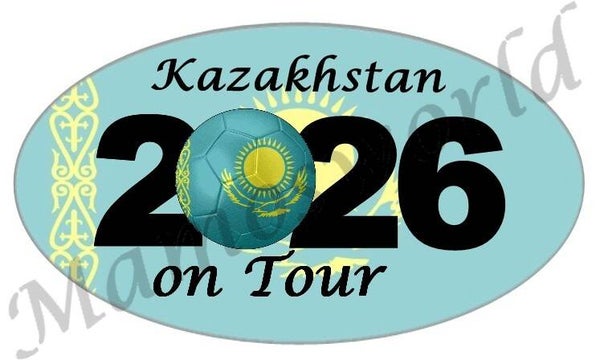 Aufkleber - Sticker - On Tour 2026 - Kasachstan - versch. Größen - Oval