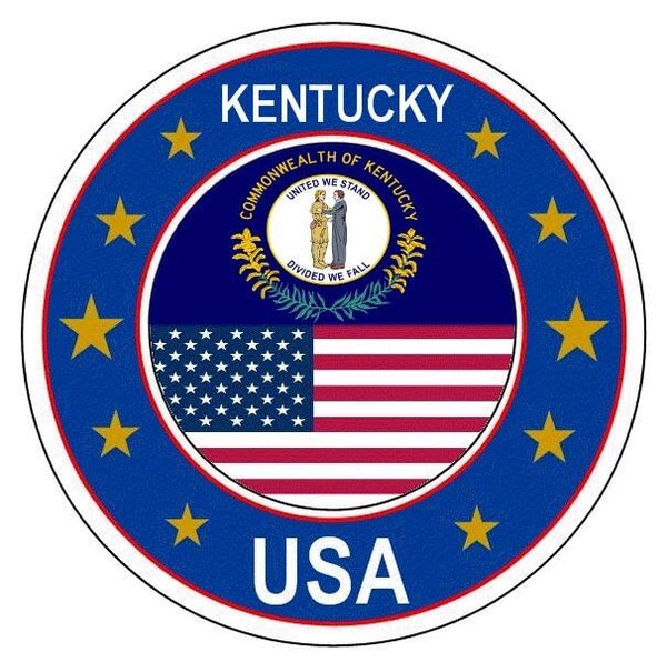 Aufkleber - Bundesstaaten USA - Kentucky  - Rund - versch. Größe