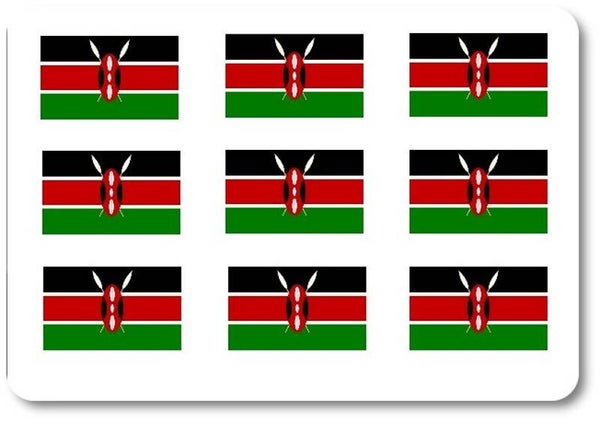 Aufkleber - Sticker - Kenya  Flagge - Set - 18 Stück - 25x15