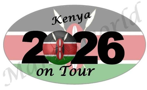 Aufkleber - Sticker - On Tour 2026 - Kenya - versch. Größen - Oval