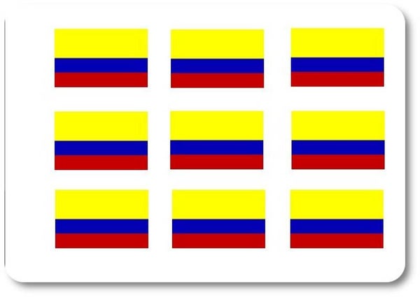Aufkleber - Sticker - Kolumbien Flagge - Set - 18 Stück - 25x15