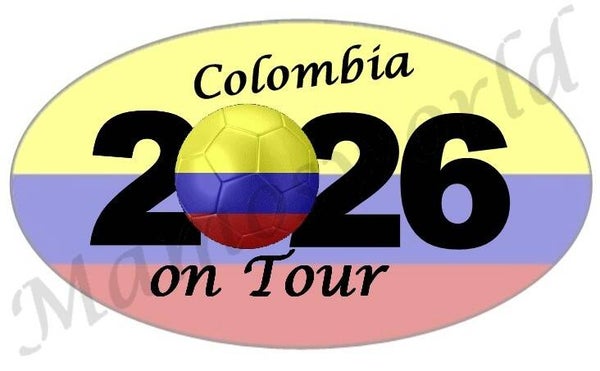 Aufkleber - Sticker - On Tour 2026 - Kolumbien - versch. Größen - Oval