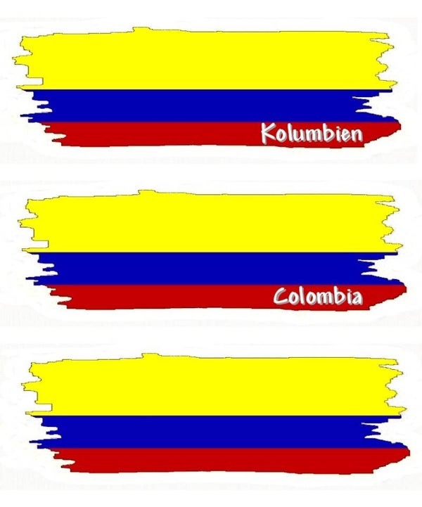 Aufkleber - Flagge - Kolumbien - versch. Motive - 125x40 mm