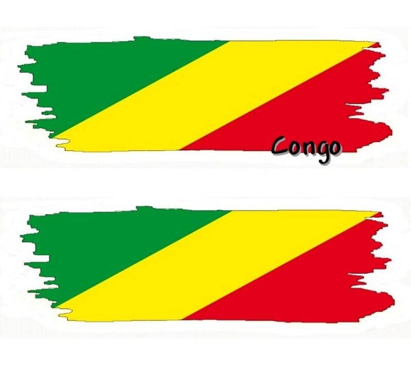 Aufkleber - Flagge - Kongo - versch. Motive - 125x40 mm