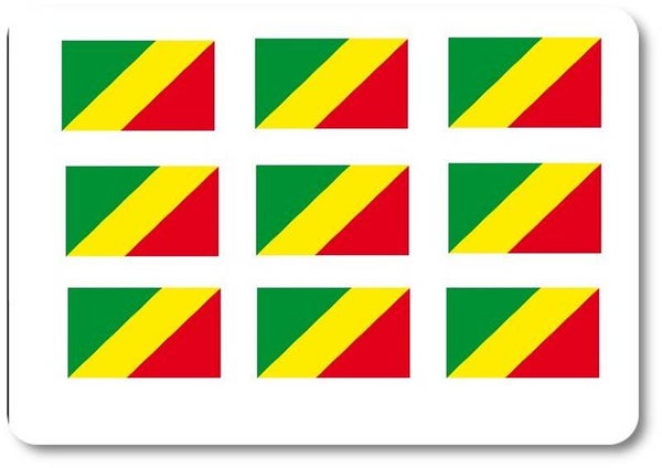 Aufkleber - Sticker - Kongo  Flagge - Set - 18 Stück - 25x15