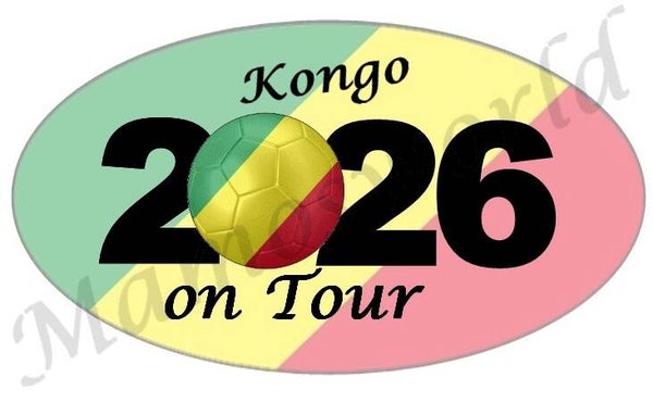 Aufkleber - Sticker - On Tour 2026 - Kongo - versch. Größen - Oval
