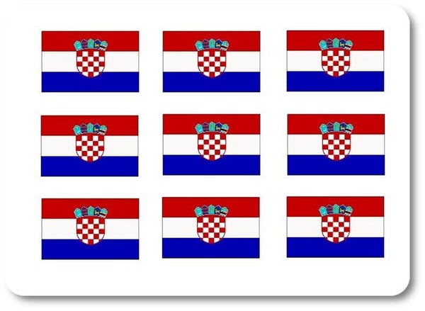 Aufkleber - Sticker - Kroatien Flagge - Set - 18 Stück - 25x15 mm
