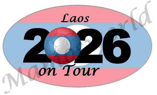 Aufkleber - Sticker - On Tour 2026 - Laos - versch. Größen - Oval