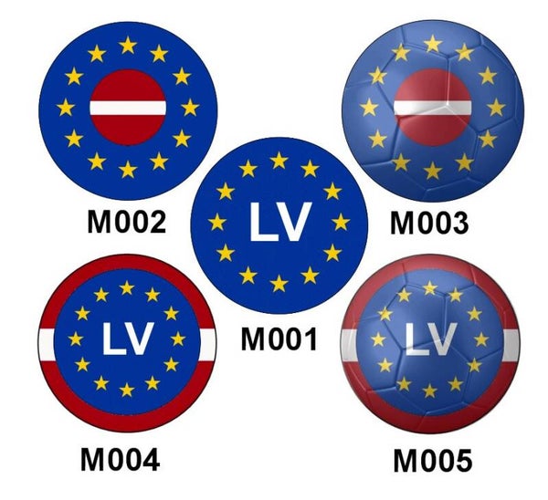 Aufkleber - Rund - Lettland - Europäische Union - versch. Motive