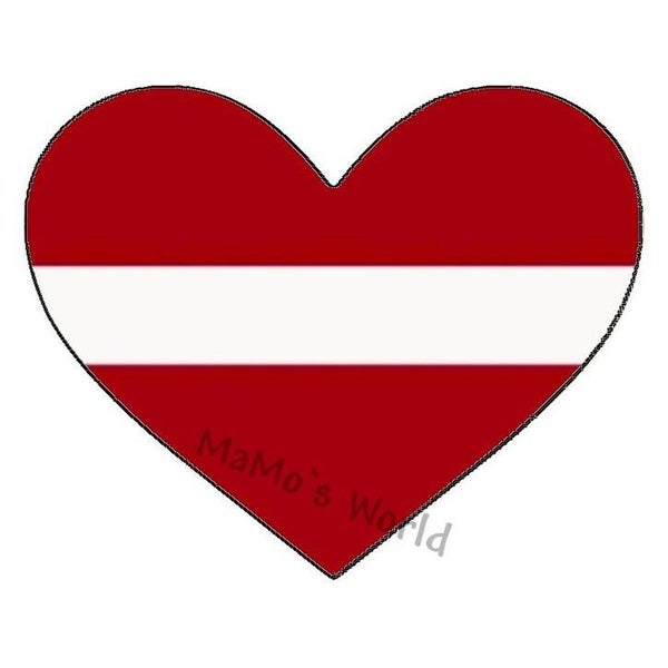 Aufkleber - Flagge - Lettland - Herzform - versch. Größen