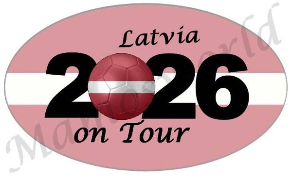 Aufkleber - Sticker - On Tour 2026 - Lettland - versch. Größen - Oval