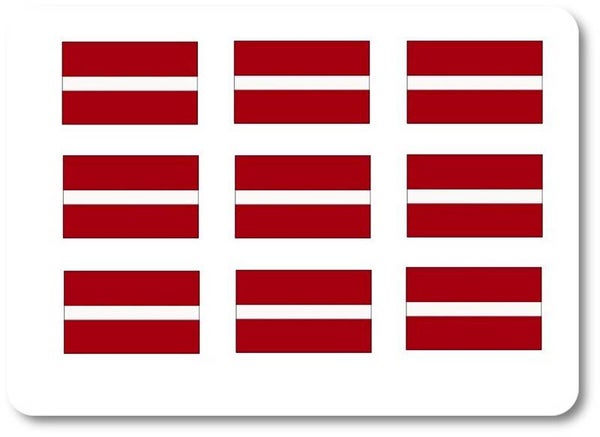 Aufkleber - Sticker - Lettland Flagge - Set - 18 Stück - 25x15 mm