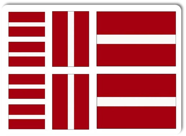 Aufkleber - Sticker - Lettland Flagge - Set - 8 Stück - versch. Größen