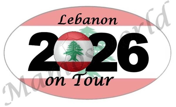 Aufkleber - Sticker - On Tour 2026 - Libanon - versch. Größen - Oval