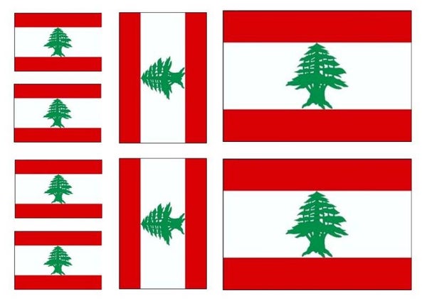 Aufkleber - Sticker -  Libanon  Flagge - Set - 8 Stück - versch. Größen