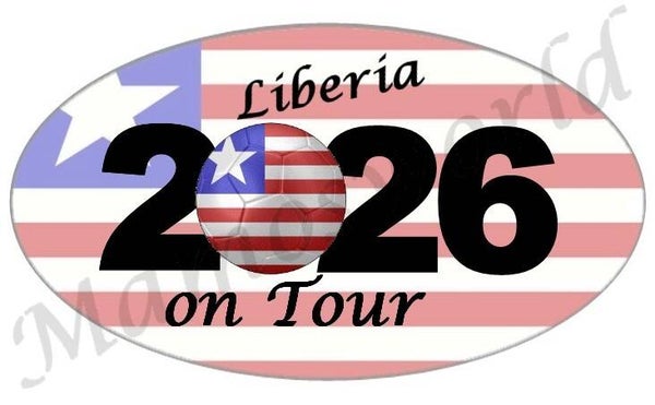 Aufkleber - Sticker - On Tour 2026 - liberia - versch. Größen - Oval