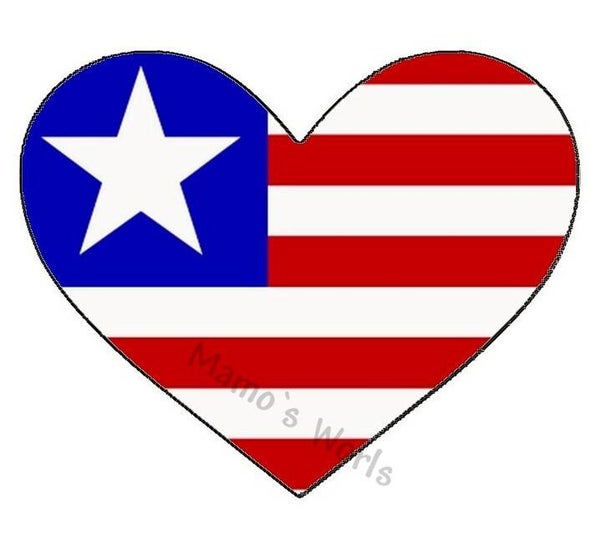 Aufkleber - Flagge - Liberia - Herzform - versch. Größen