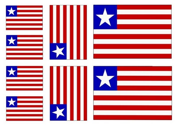 Aufkleber - Sticker - Liberia  Flagge - Set - 8 Stück - versch. Größen