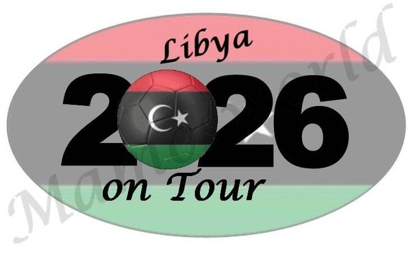 Aufkleber - Sticker - On Tour 2026 - Libyen - versch. Größen - Oval