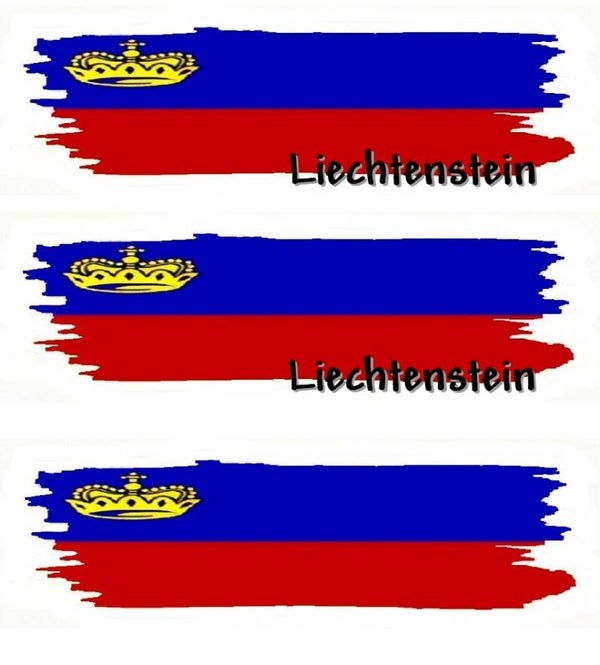 Aufkleber - Flagge - Liechtenstein - versch. Motive - 125x40 mm