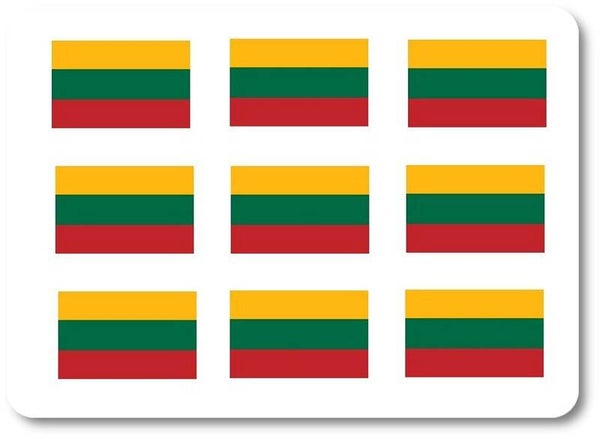 Aufkleber - Sticker - Litauen Flagge - Set - 18 Stück - 25x15 mm