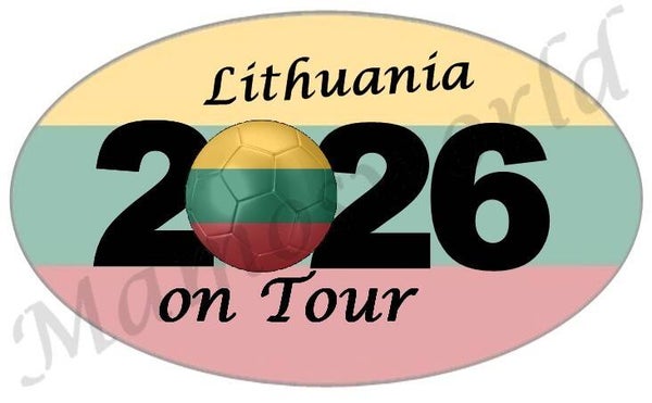 Aufkleber - Sticker - On Tour 2026 - Litauen - versch. Größen - Oval