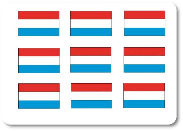 Aufkleber - Sticker - Luxemburg Flagge - Set - 18 Stück - 25x15 mm