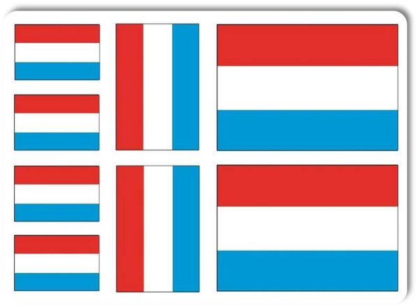 Aufkleber - Sticker - Luxemburg Flagge - Set - 8 Stück - versch. Größen