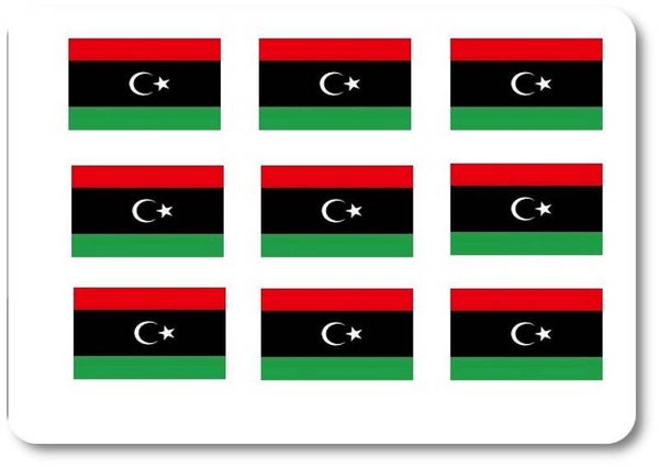 Aufkleber - Sticker - Libyen  Flagge - Set - 18 Stück - 25x15