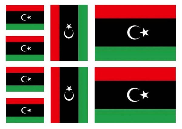 Aufkleber - Sticker - Libyen  Flagge - Set - 8 Stück - versch. Größen