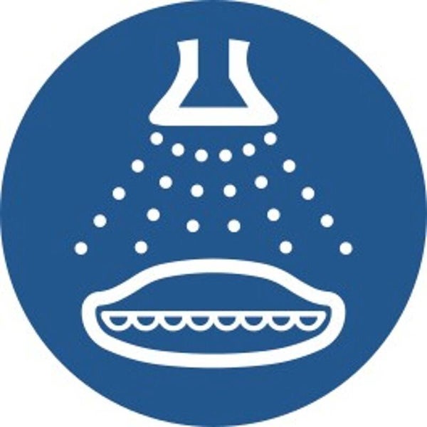 Aufkleber -  M043 Wassersprühanlage einschalten beim Aussetzvorgang - ISO DIN 7010 - Gebotszeichen - versch. Größen