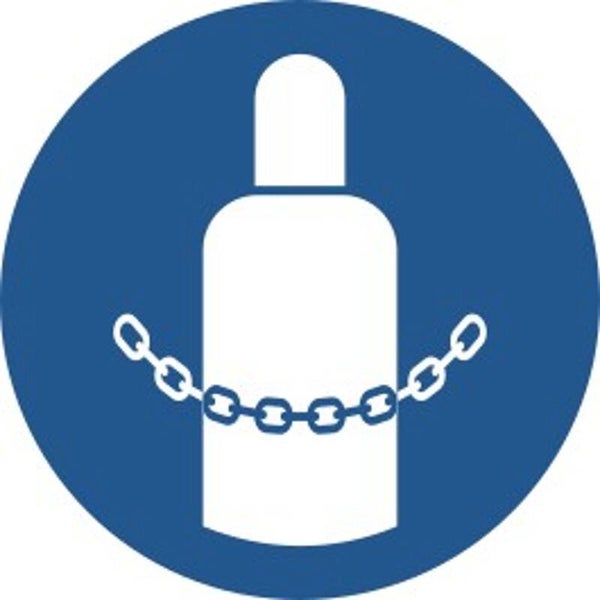 Aufkleber -  M046 Gasflaschen sichern - ISO DIN 7010 - Gebotszeichen - versch. Größen