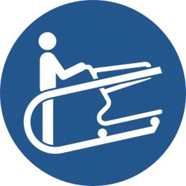 Aufkleber -  M060 Griff des Wagens festhalten  - ISO DIN 7010 - Gebotszeichen - versch. Größen