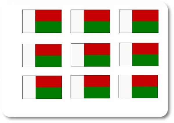 Aufkleber - Sticker - Madagaskar  Flagge - Set - 18 Stück - 25x15