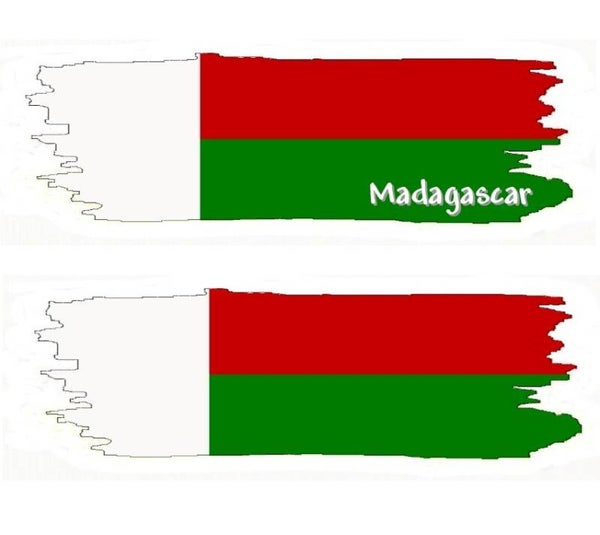 Aufkleber - Flagge - Madagaskar - versch. Motive - 125x40 mm
